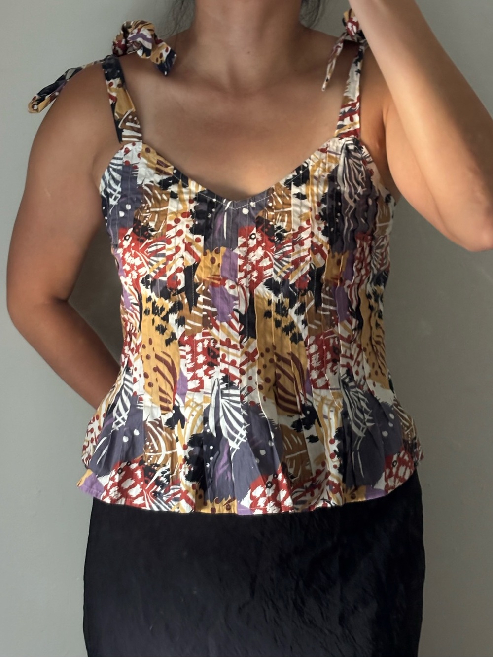 Anthropologie print cotton tank